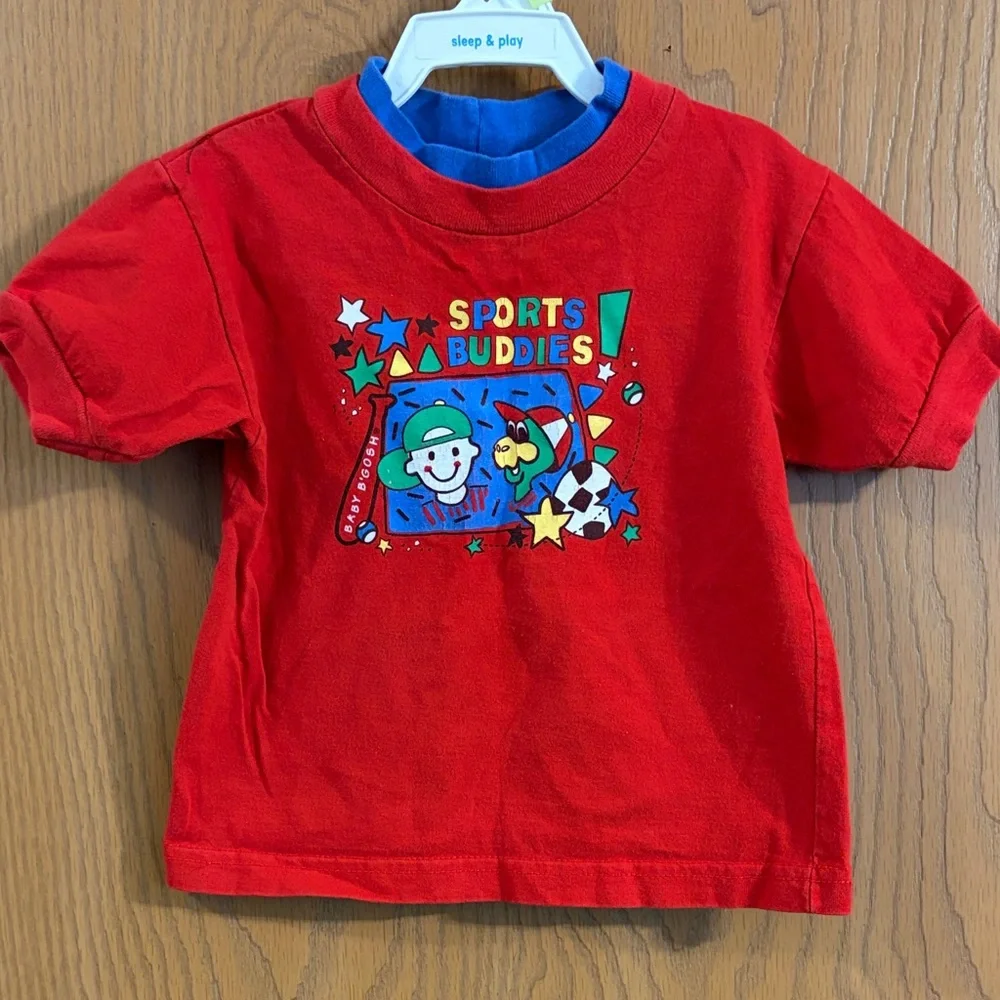 Oshkosh Vintage Red Toddler Sports Buddies T Shirt 12M